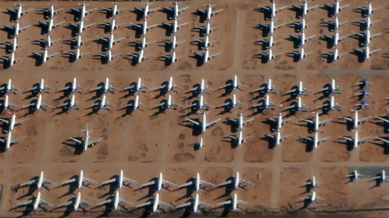 Photo showing parked aircraft fleet